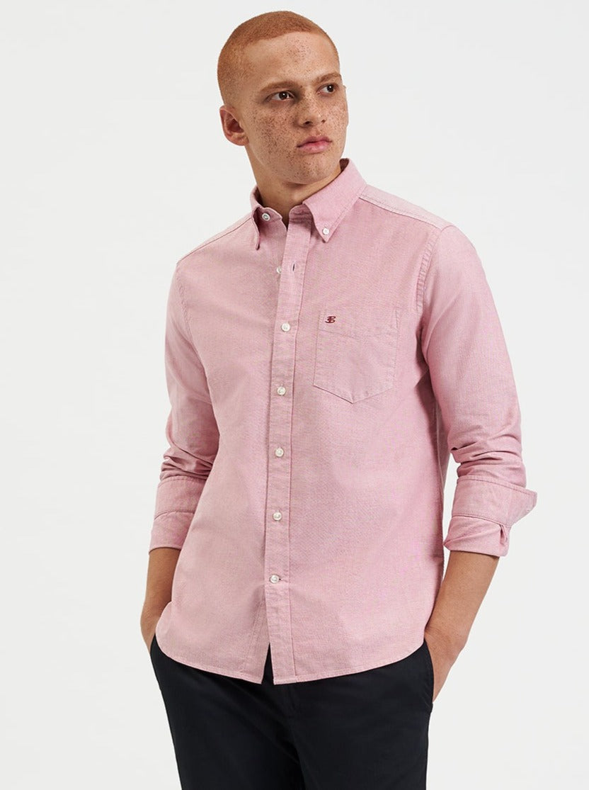 Ben Sherman Brighton Oxford Organic Shirts Light Red | DZFRL-5280