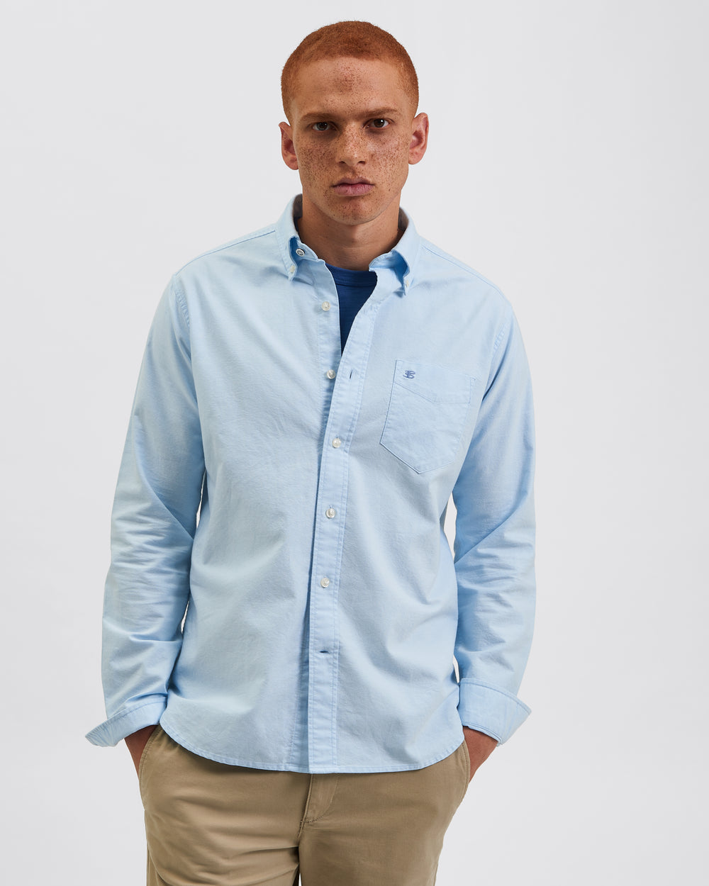 Ben Sherman Brighton Oxford Organic Shirts Blue | SRFBE-6574