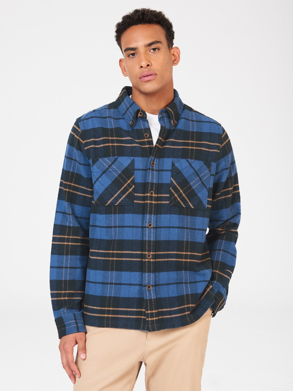 Ben Sherman Brushed Ivy Check Shirts Blue | SCIKR-5034