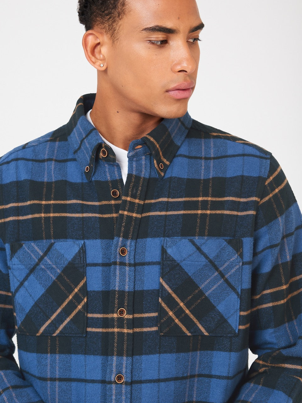 Ben Sherman Brushed Ivy Check Shirts Blue | SCIKR-5034