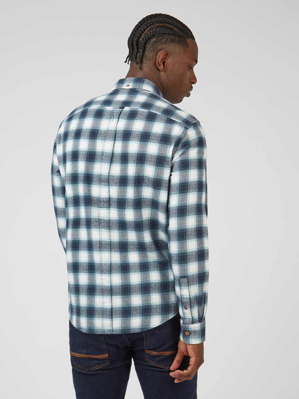 Ben Sherman Brushed Ombre Check Flannel Shirts Green | YIMFJ-2857