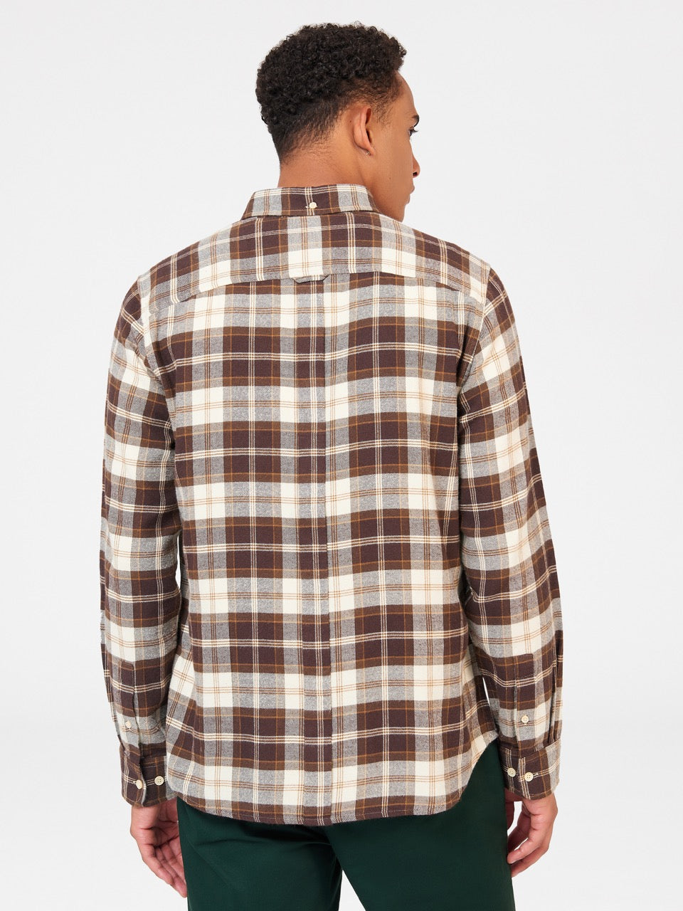 Ben Sherman Brushed Plain Check Shirts Chocolate | SJUEW-3896