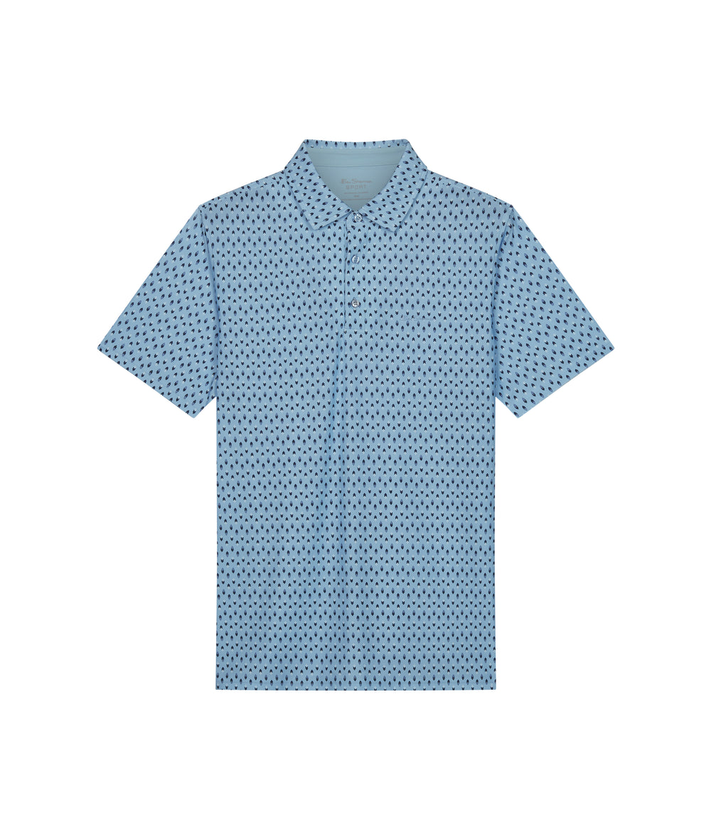 Ben Sherman Chequerboard Geo Polo Shirts Blue | PEWCK-9652