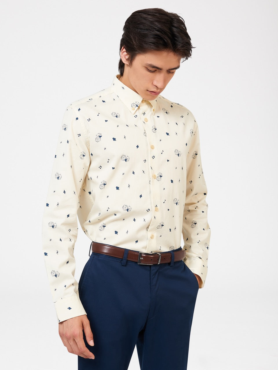 Ben Sherman Conversational Icon Shirts White | WIPUK-8034