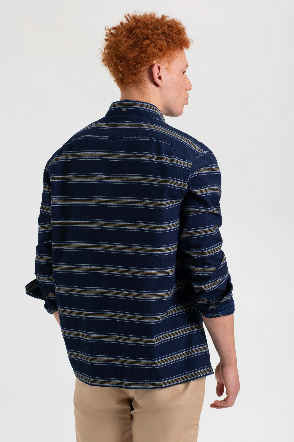 Ben Sherman Dalston Blues Long Sleeve Indigo Stripe Shirts Indigo | RSIFM-2783