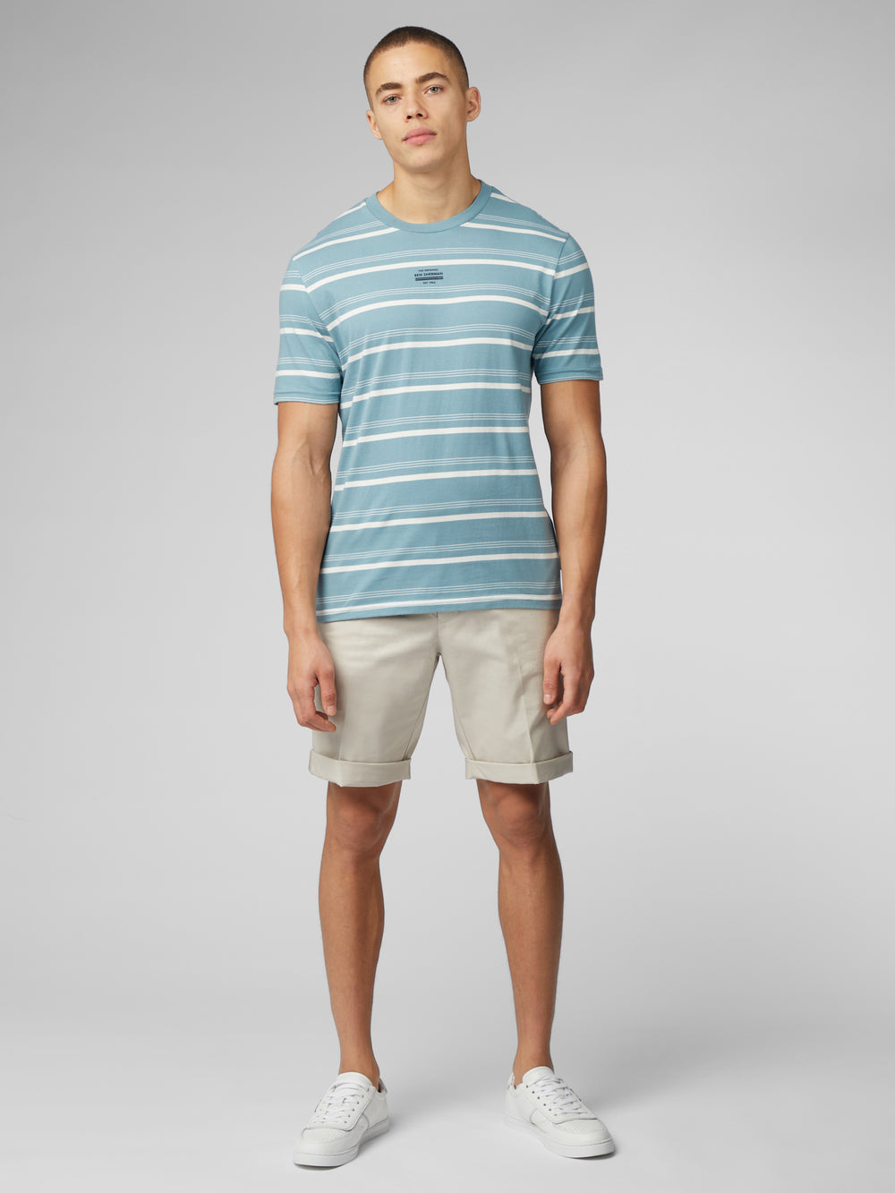 Ben Sherman Fine Stripe T-Shirt Blue | DIFZX-9561