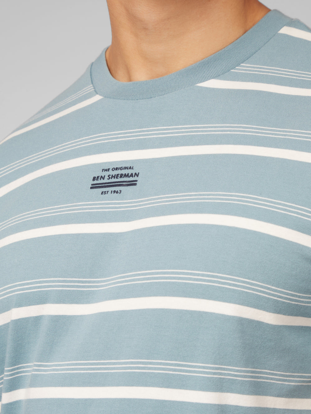 Ben Sherman Fine Stripe T-Shirt Blue | DIFZX-9561