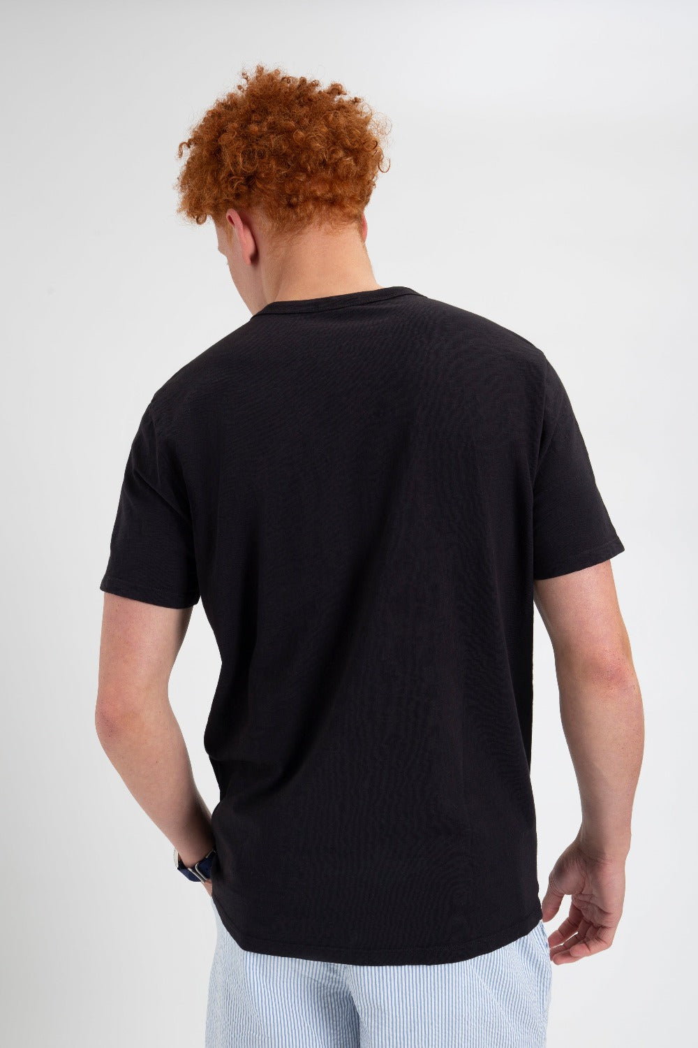 Ben Sherman Garment Dye Beatnik T-Shirt Black | HOYVN-3540