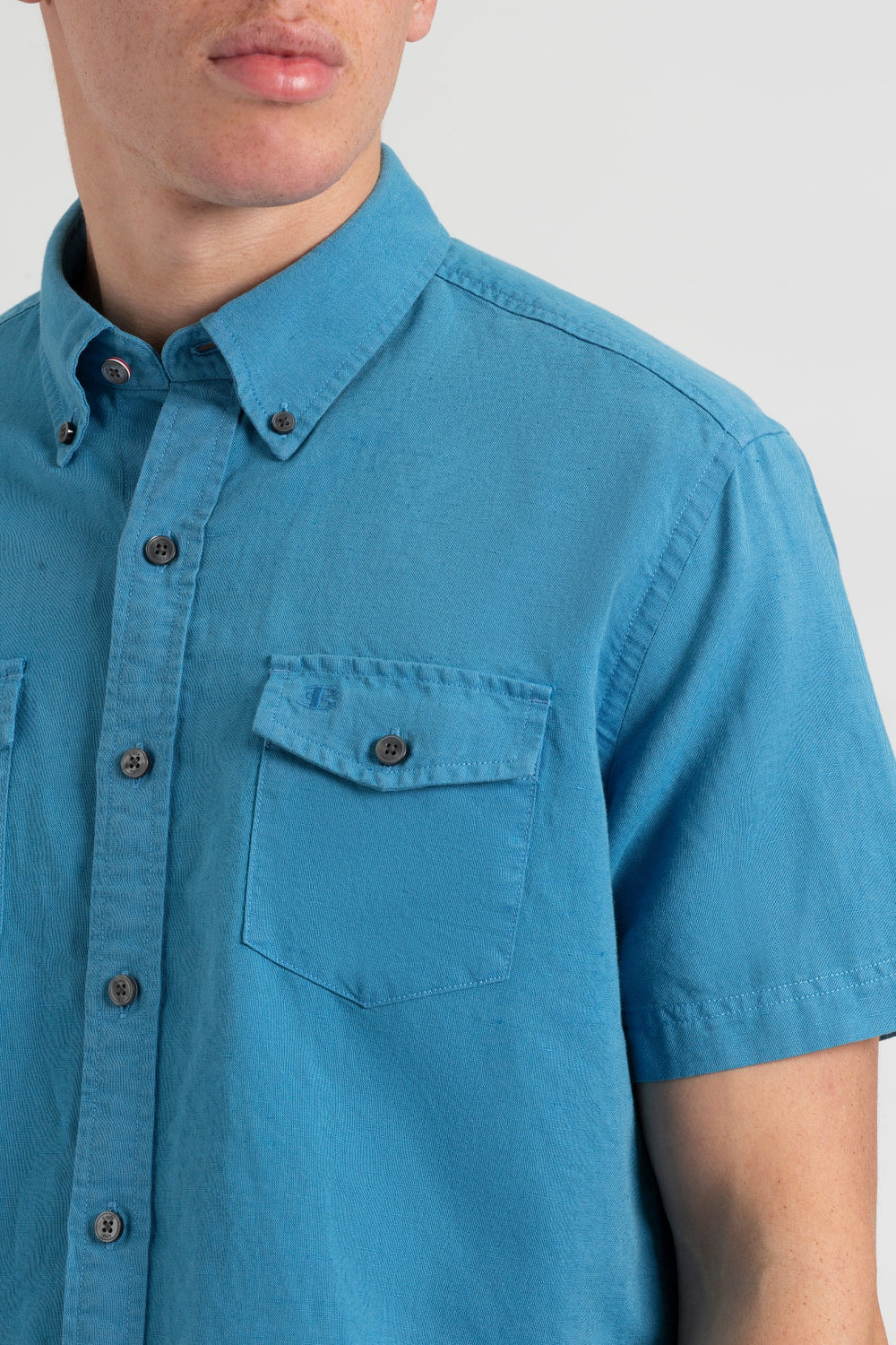 Ben Sherman Garment Dye Linen Shirts Blue | QLKJB-6823