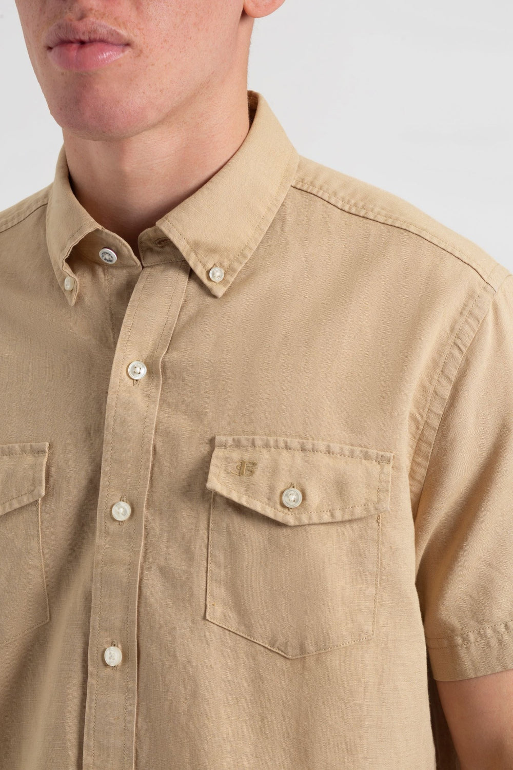 Ben Sherman Garment Dye Linen Shirts Brown | EWAUO-1987