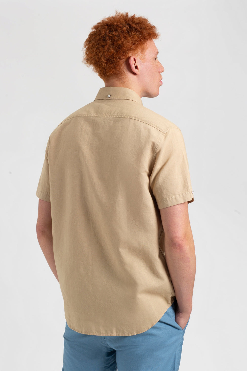 Ben Sherman Garment Dye Linen Shirts Brown | EWAUO-1987