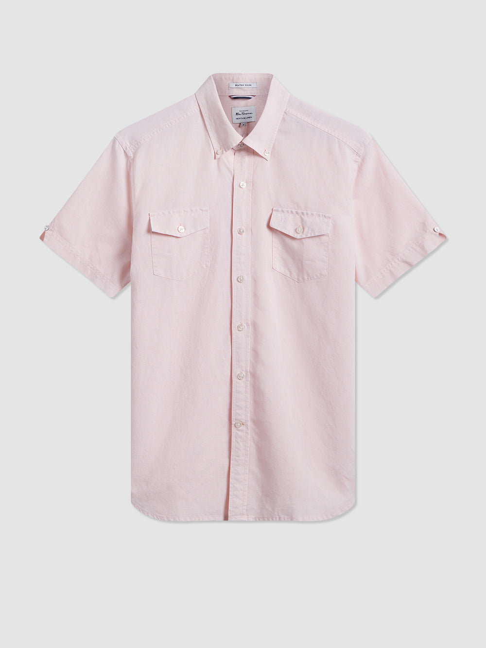 Ben Sherman Garment Dye Linen Shirts Light Pink | JKPGL-9612