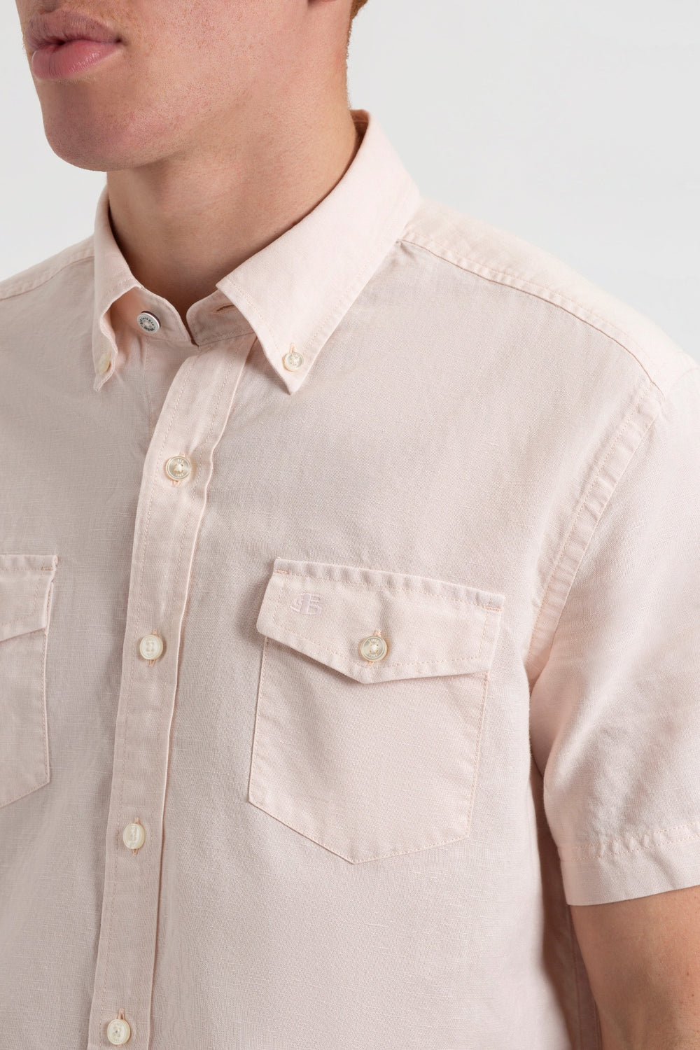 Ben Sherman Garment Dye Linen Shirts Light Pink | JKPGL-9612