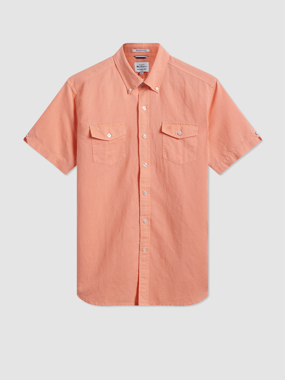 Ben Sherman Garment Dye Linen Shirts Orange | PYBHL-8261