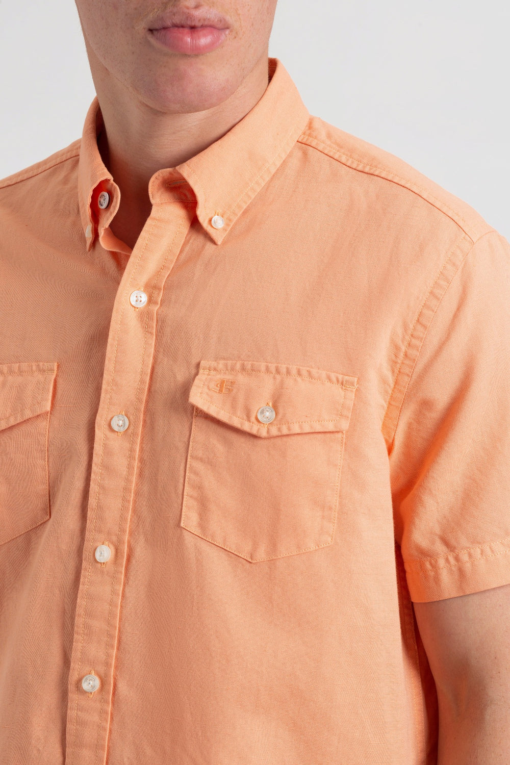 Ben Sherman Garment Dye Linen Shirts Orange | PYBHL-8261