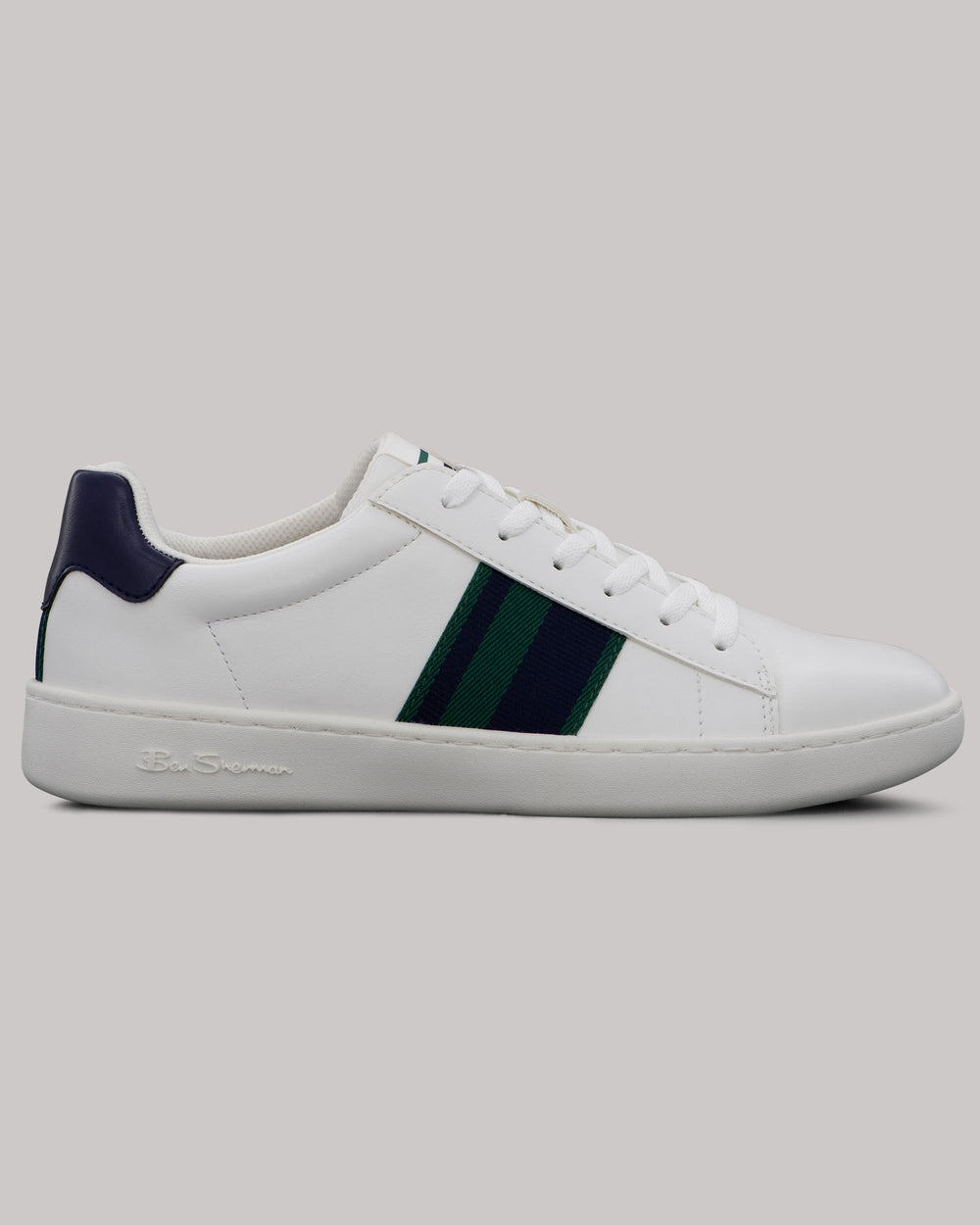 Ben Sherman Hampton Stripe Sneakers White / Navy / Green | PGLOA-6259