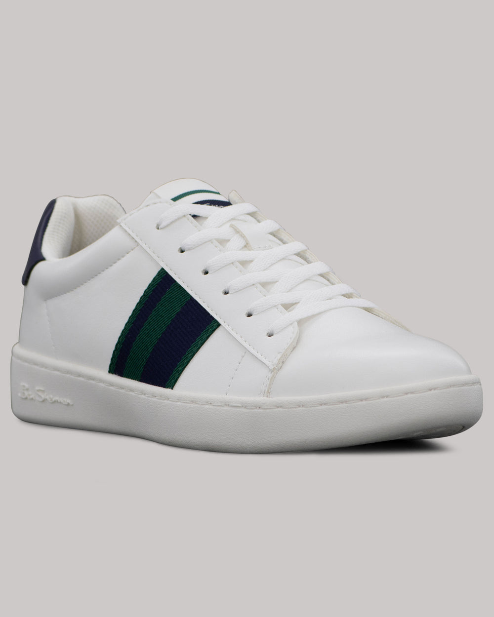 Ben Sherman Hampton Stripe Sneakers White / Navy / Green | PGLOA-6259