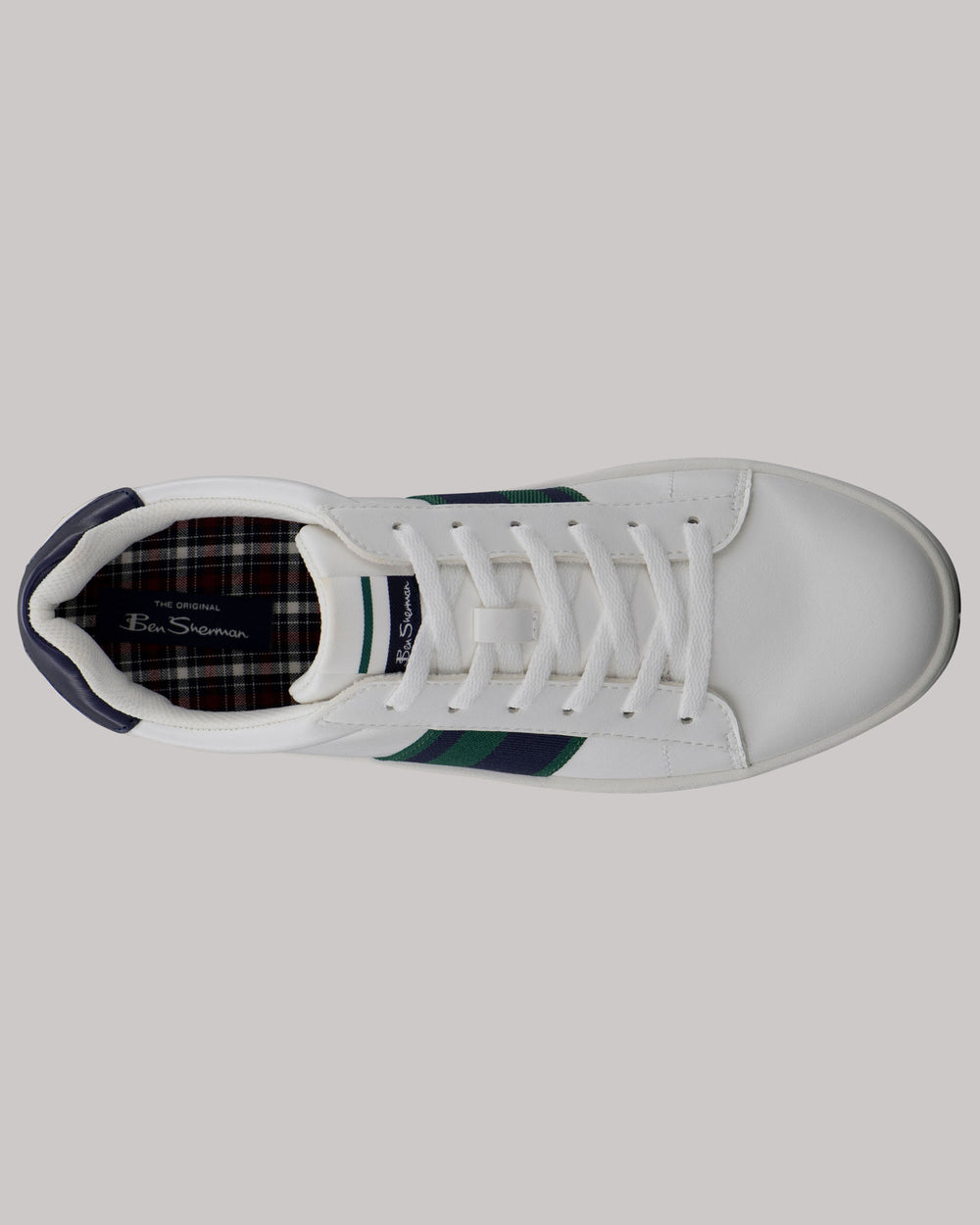 Ben Sherman Hampton Stripe Sneakers White / Navy / Green | PGLOA-6259