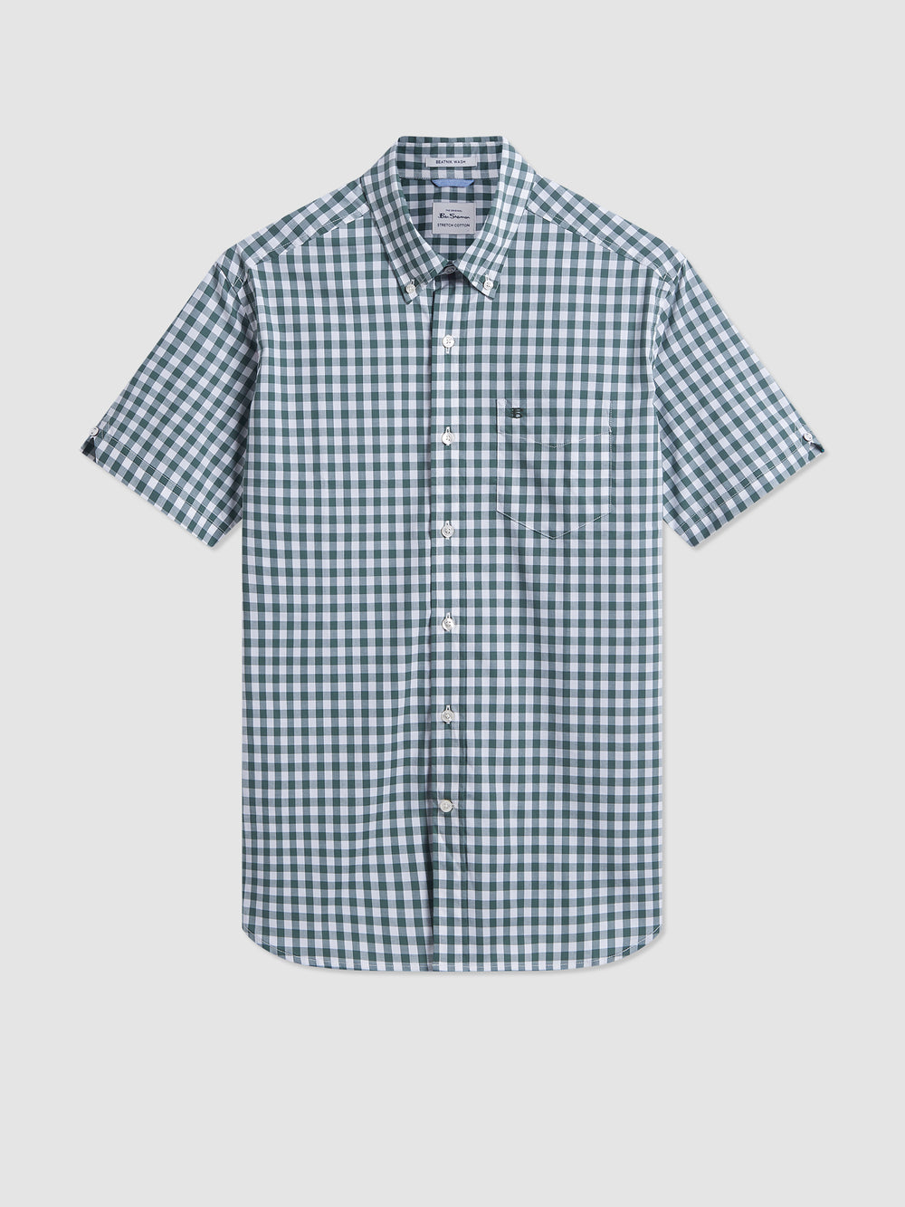 Ben Sherman House Poplin Gingham Shirts Olive | OEZCW-5936