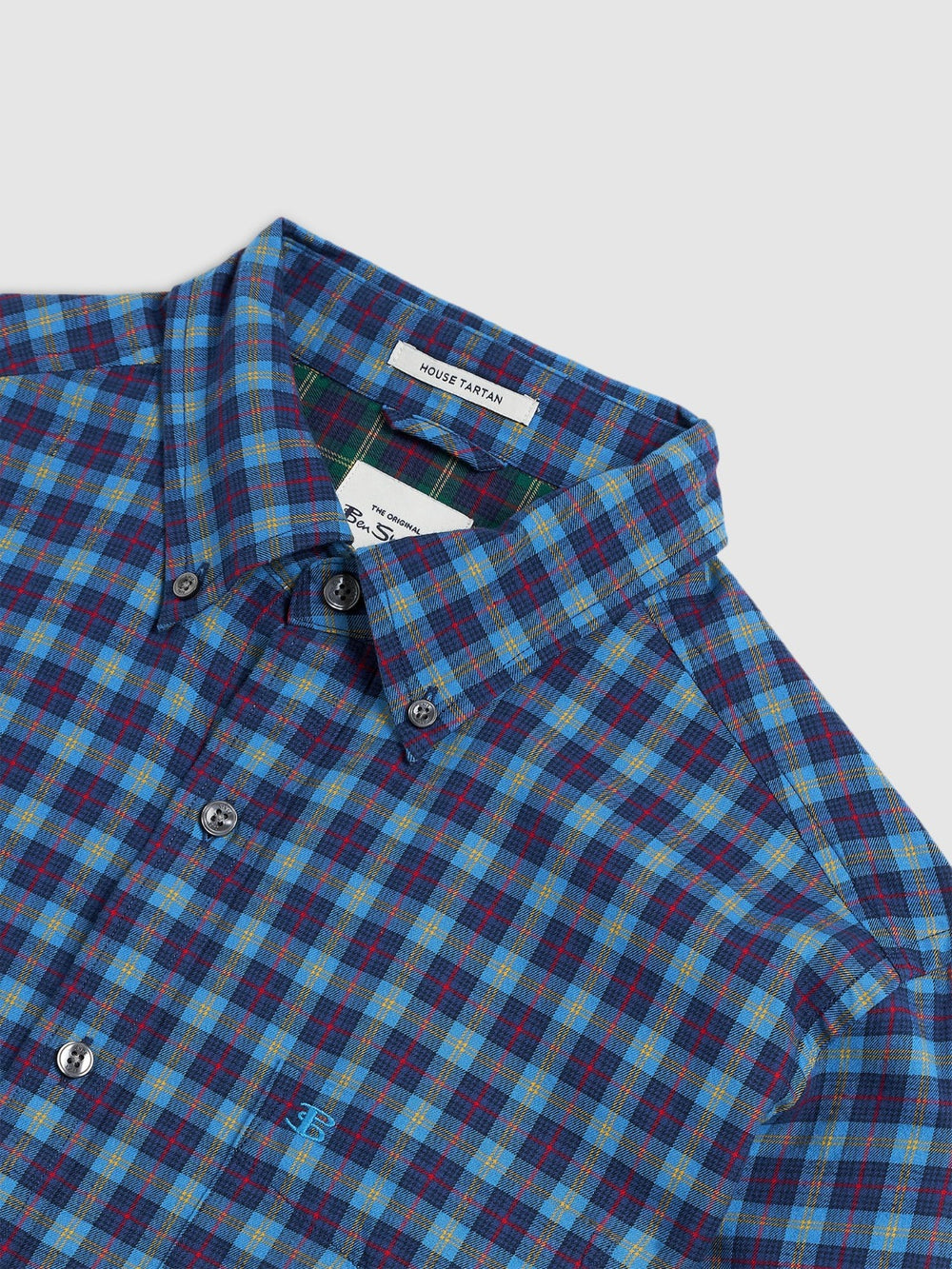 Ben Sherman House Tartan Twill Shirts Navy | CFEXY-8719