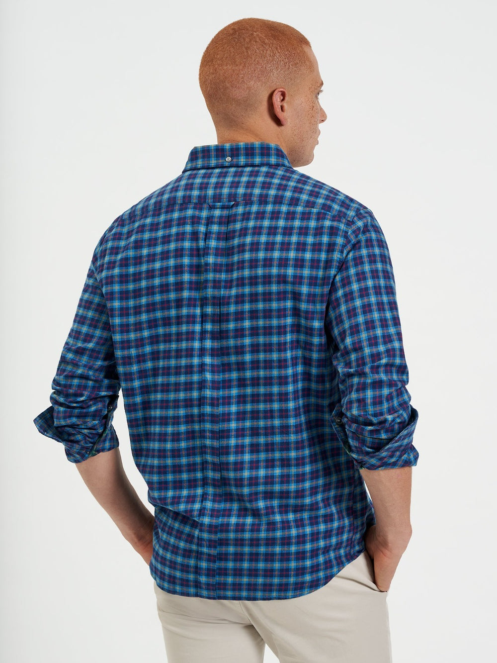 Ben Sherman House Tartan Twill Shirts Navy | CFEXY-8719