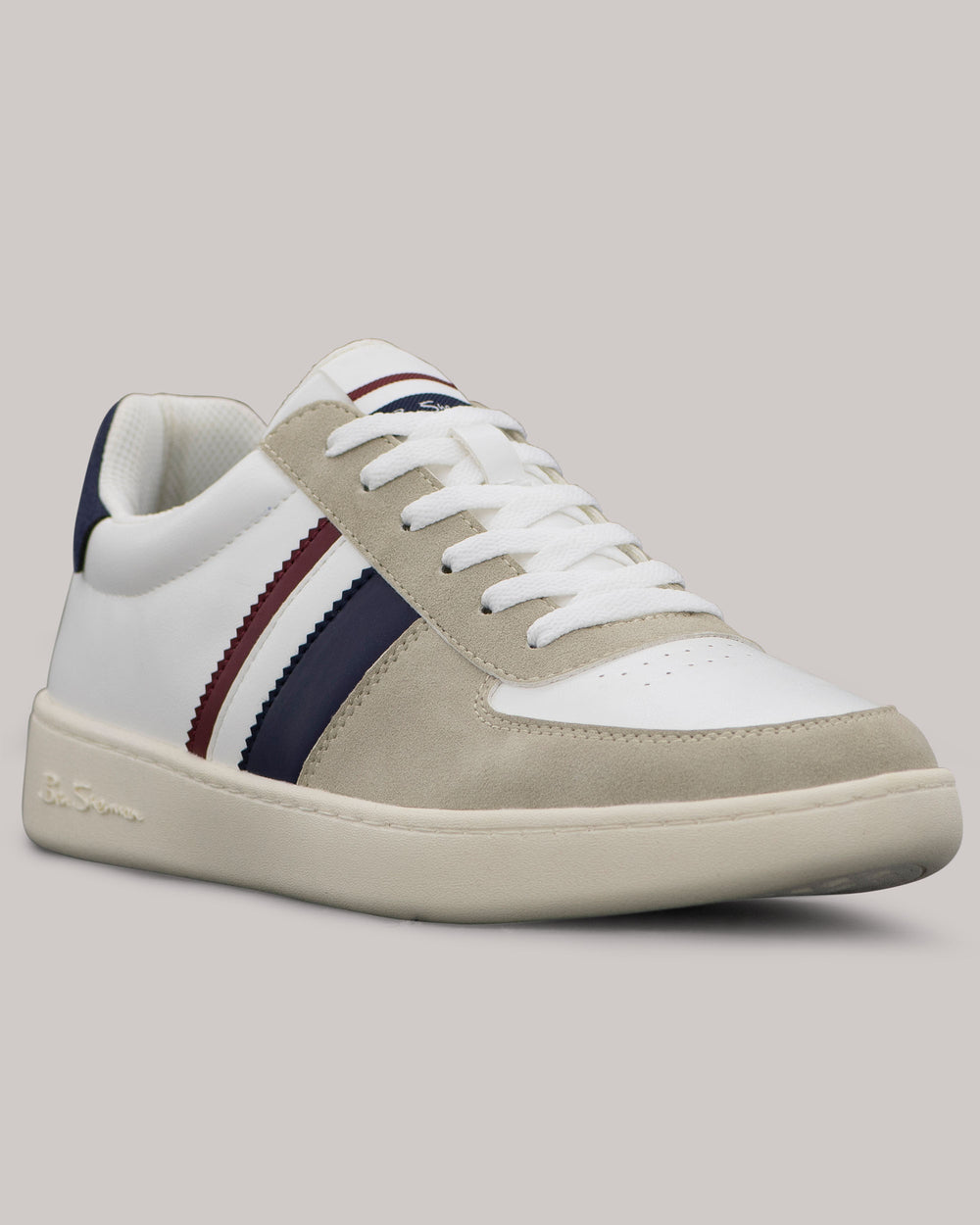 Ben Sherman Hyde Navy Stripe Sneakers White | AXWFV-6173