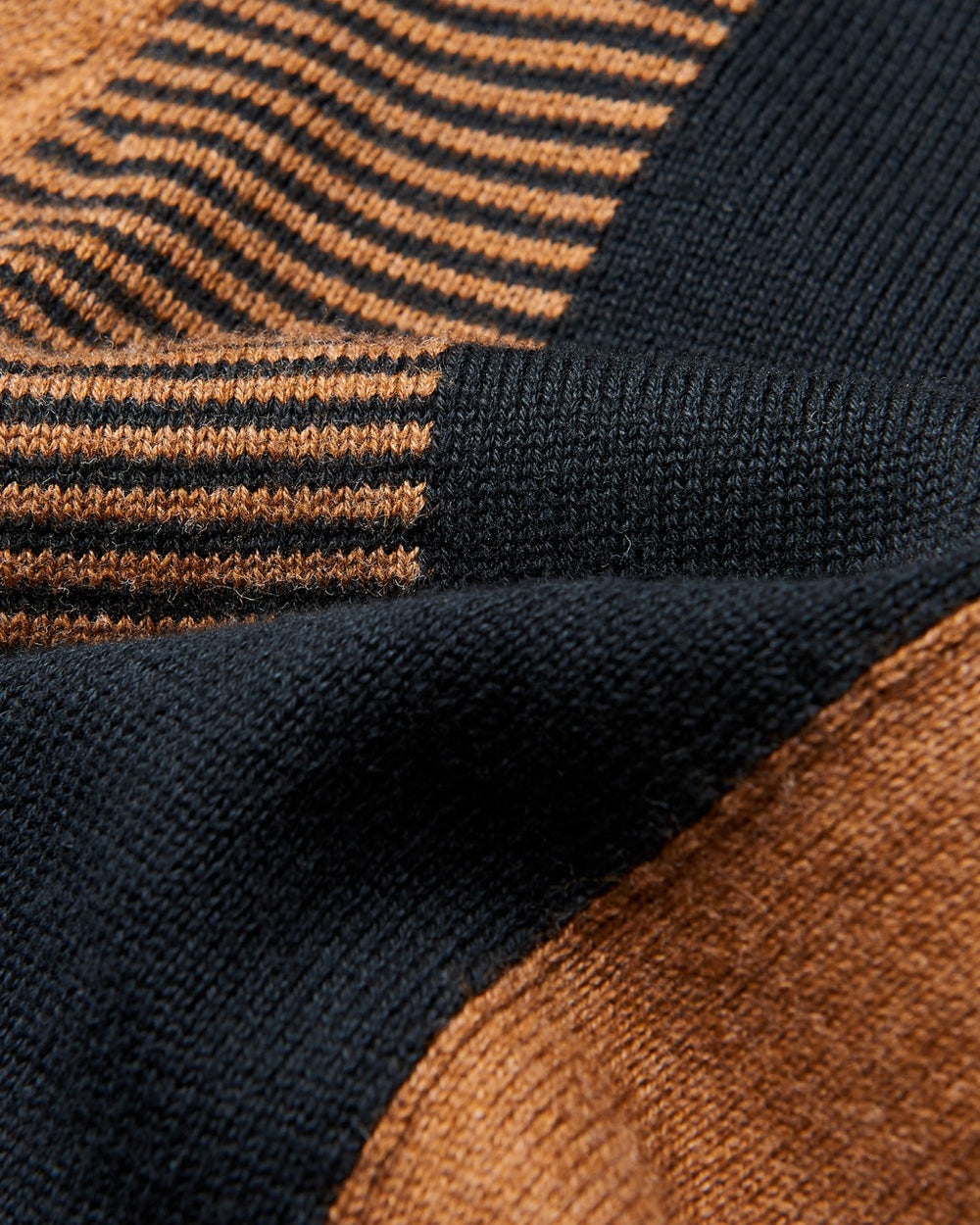 Ben Sherman Intarsia Stripe Polo Neck Sweaters Brown | GLUWA-7968