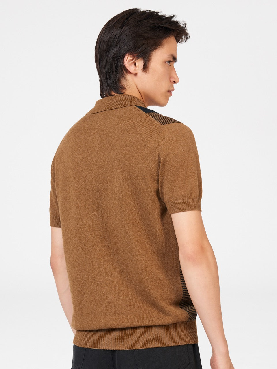 Ben Sherman Intarsia Stripe Polo Neck Sweaters Brown | GLUWA-7968