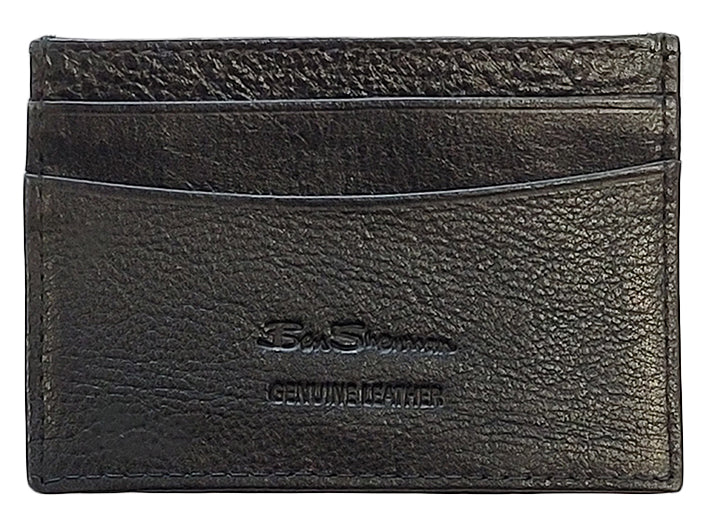 Ben Sherman Koki Leather Card Holder Wallets Black | RWPJC-2957