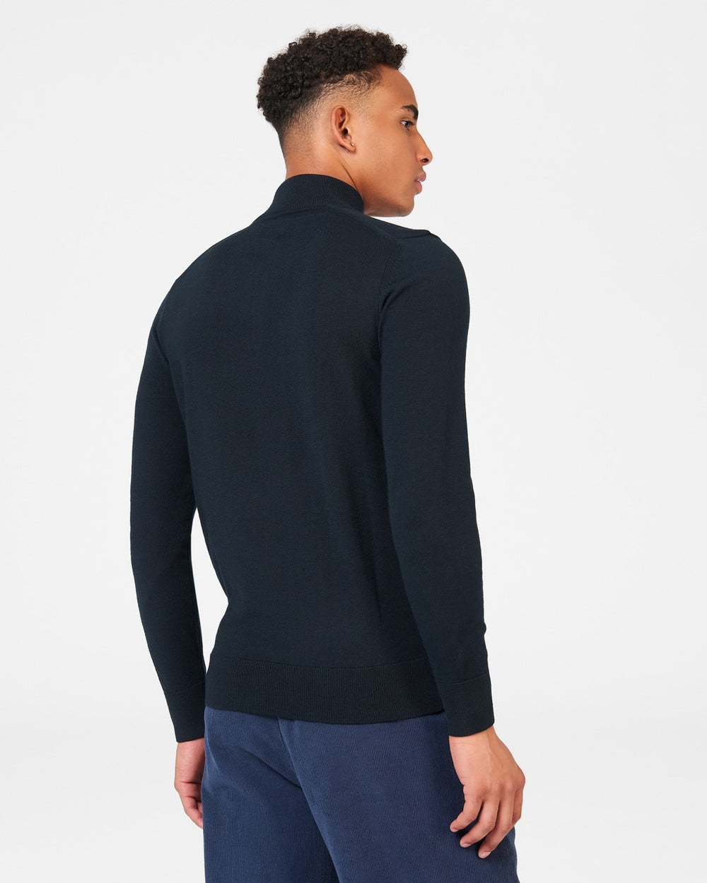 Ben Sherman Merino Half-Zip Knitwear Black | WAVZX-8176