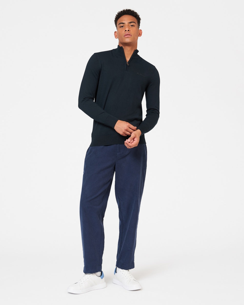 Ben Sherman Merino Half-Zip Knitwear Black | WAVZX-8176