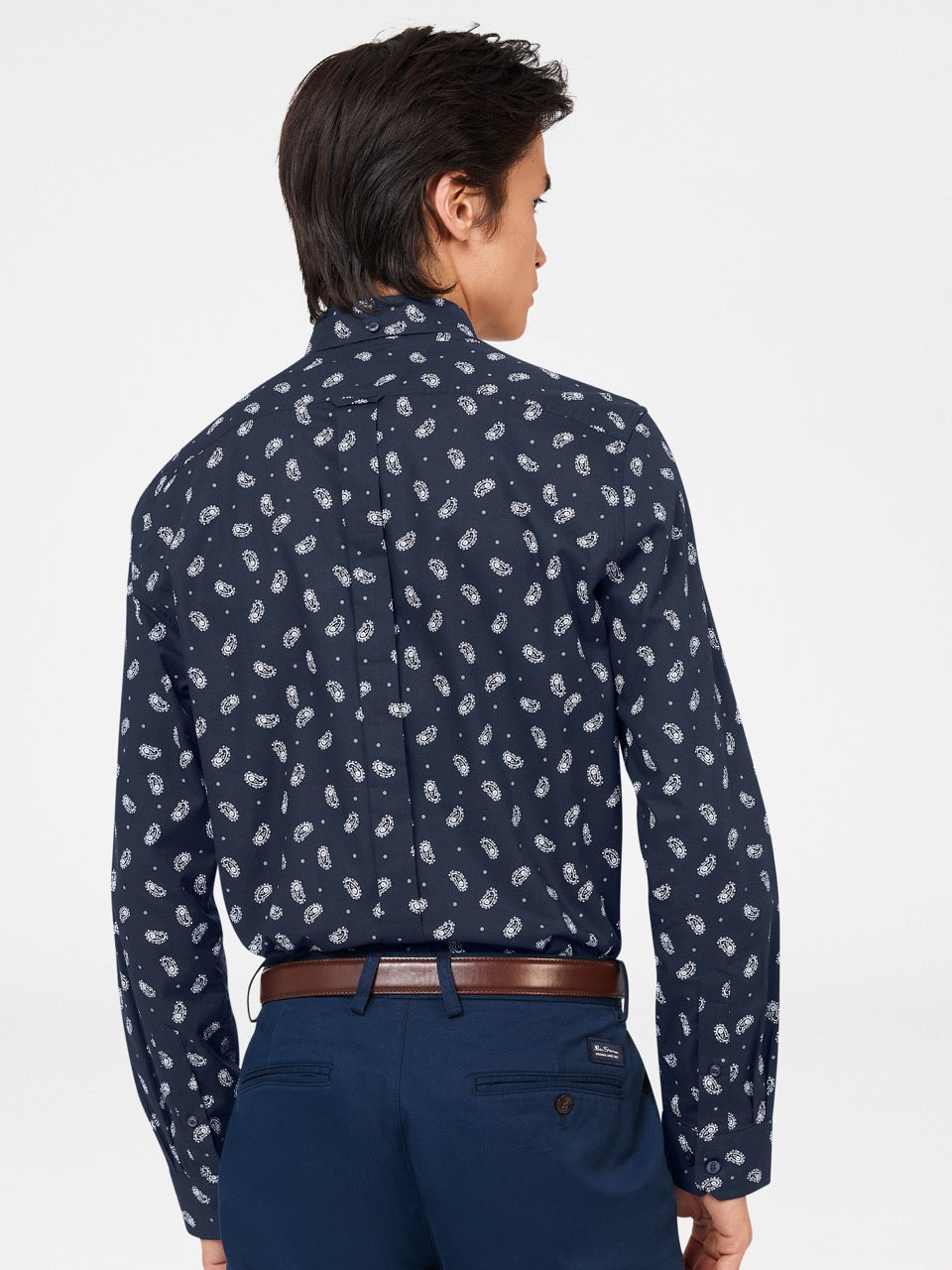 Ben Sherman Micro Paisley Shirts Navy | SNJRA-0482