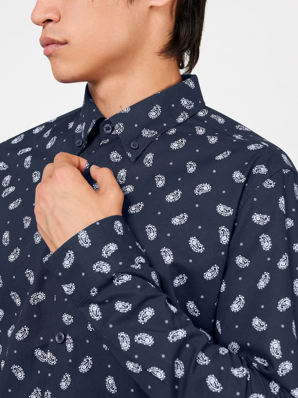 Ben Sherman Micro Paisley Shirts Navy | SNJRA-0482