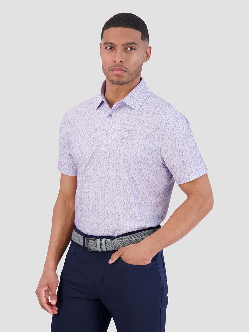 Ben Sherman Mini Guitar Tech Jersey Sports Fit Polo Shirts Purple | ENCJH-0297