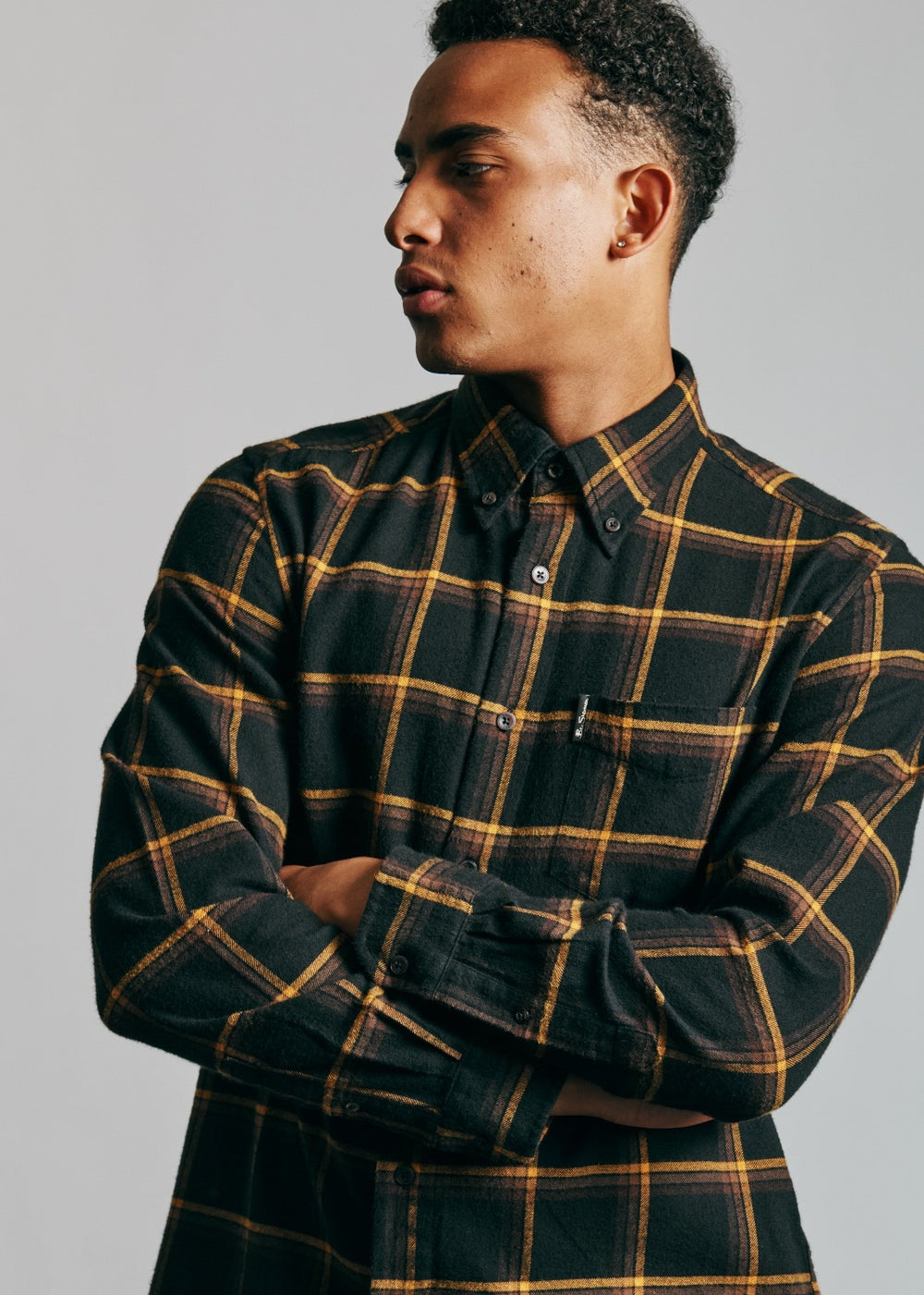 Ben Sherman Oversized Brushed Check Shirts Black | OLHTS-0849