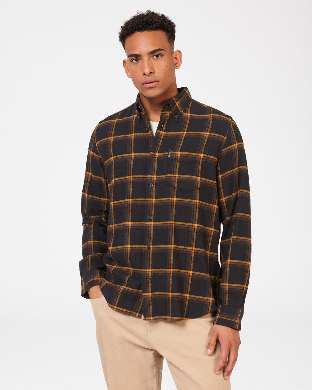 Ben Sherman Oversized Brushed Check Shirts Black | OLHTS-0849