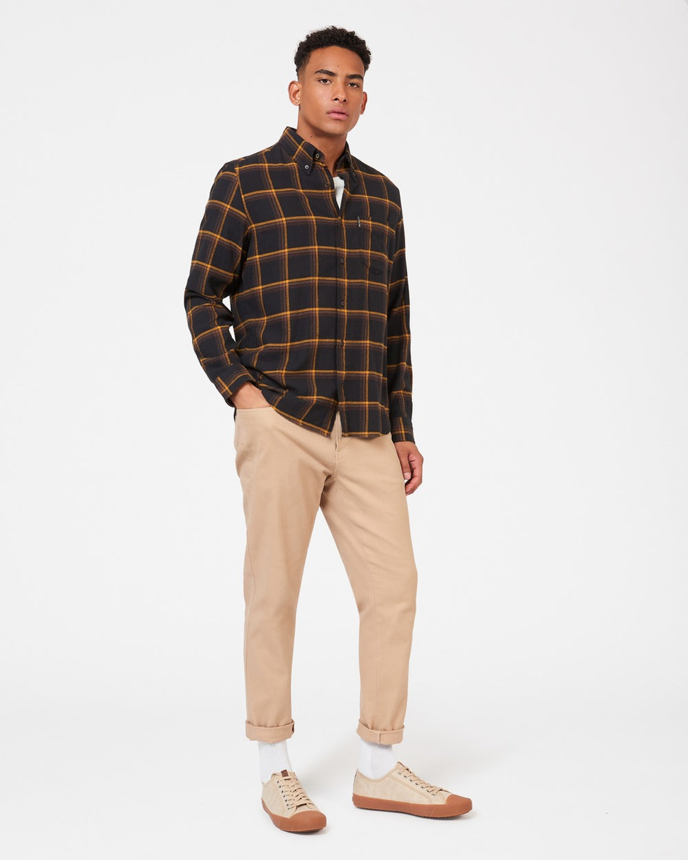 Ben Sherman Oversized Brushed Check Shirts Black | OLHTS-0849