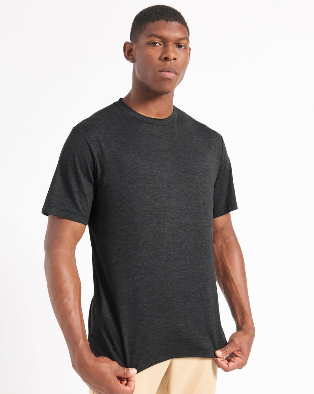 Ben Sherman Performance Stretch Marl T-Shirt Black | WTNJF-3504