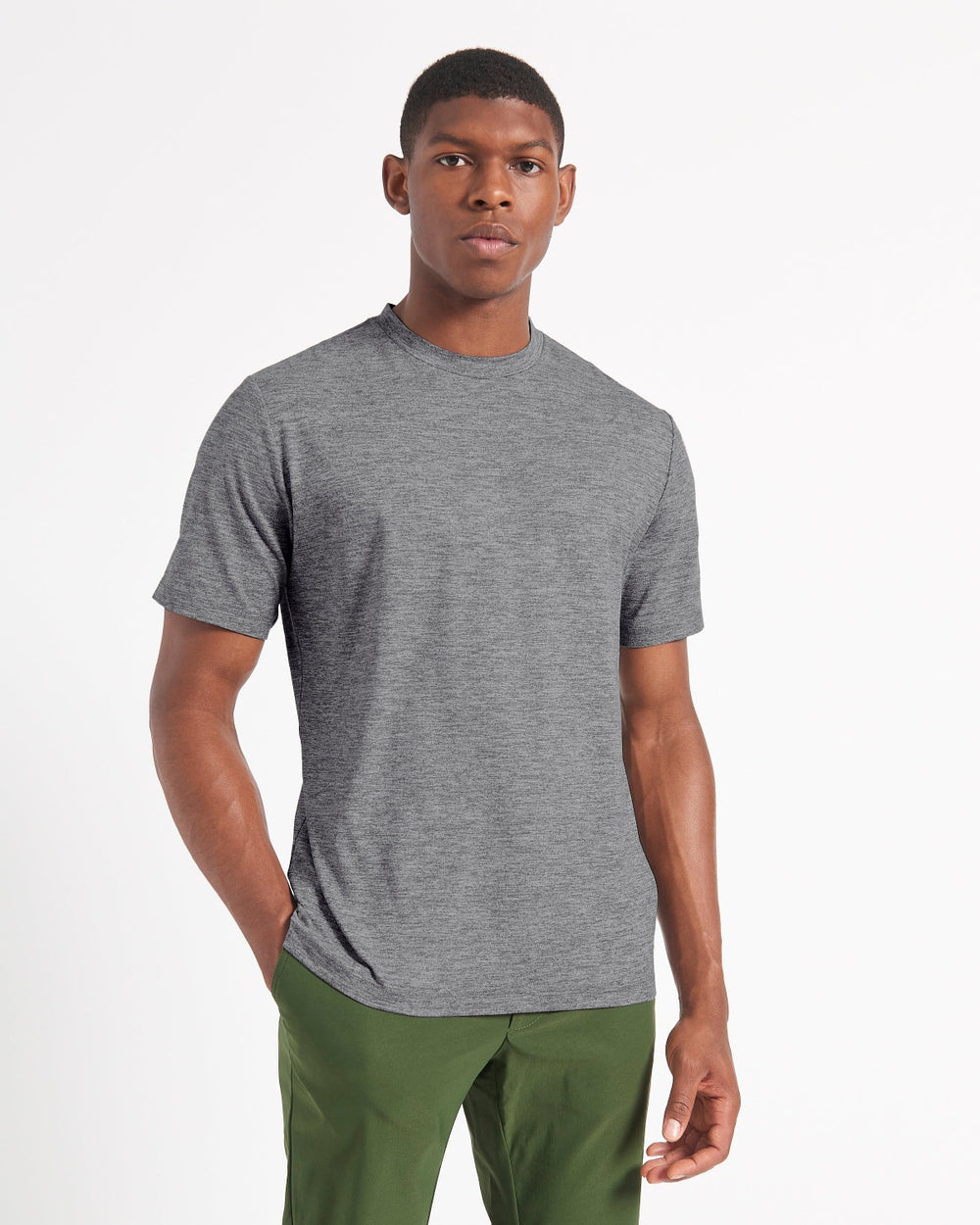 Ben Sherman Performance Stretch Marl T-Shirt Grey | IJCQV-9504