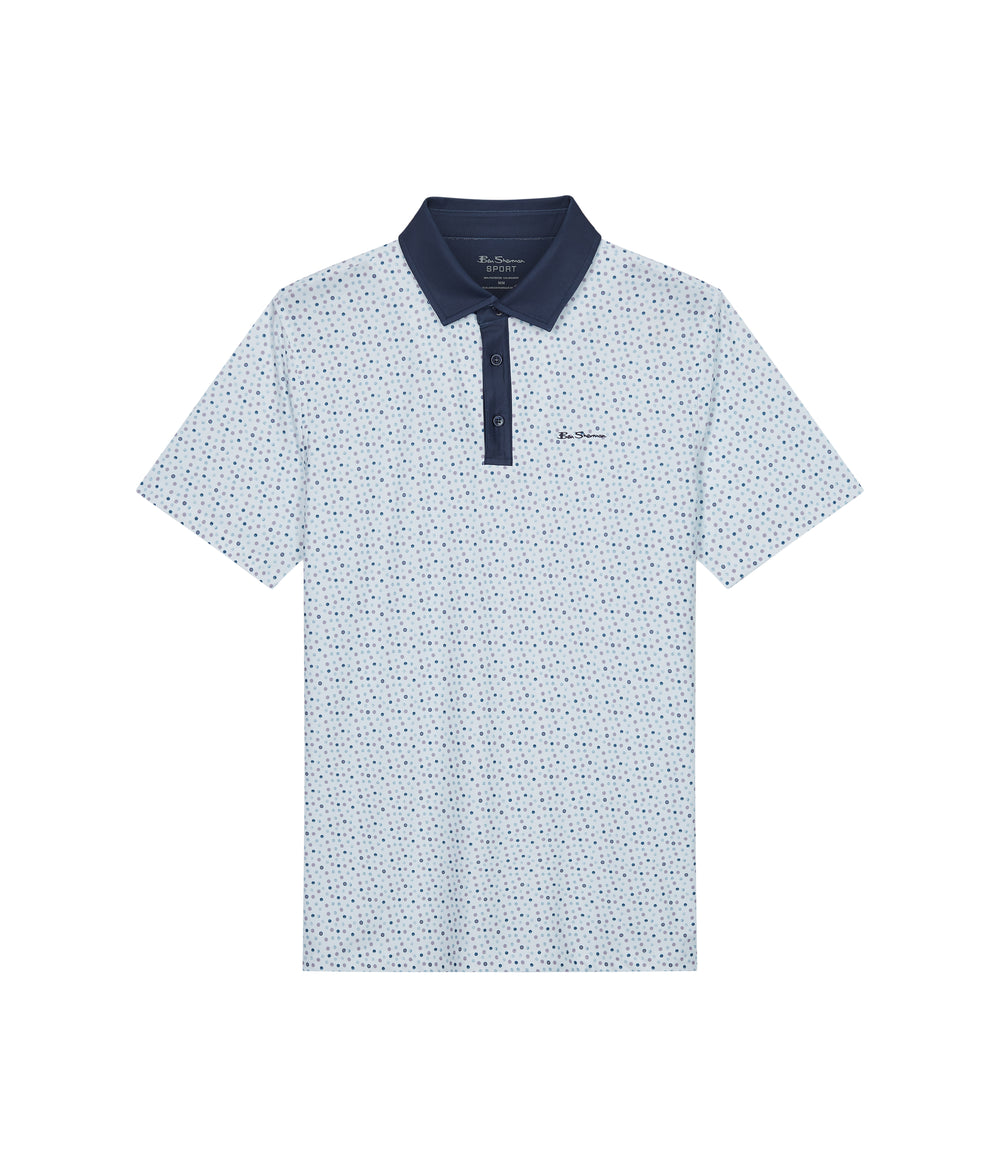 Ben Sherman Polka Dots Tech Jersey Sports Fit Polo Shirts White | SFIMQ-4290