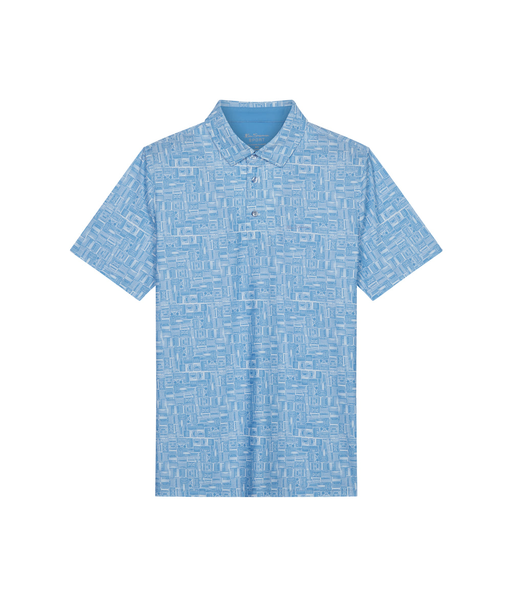 Ben Sherman Radio Stack Tech Jersey Sports Fit Polo Shirts Blue | KBLRX-0465