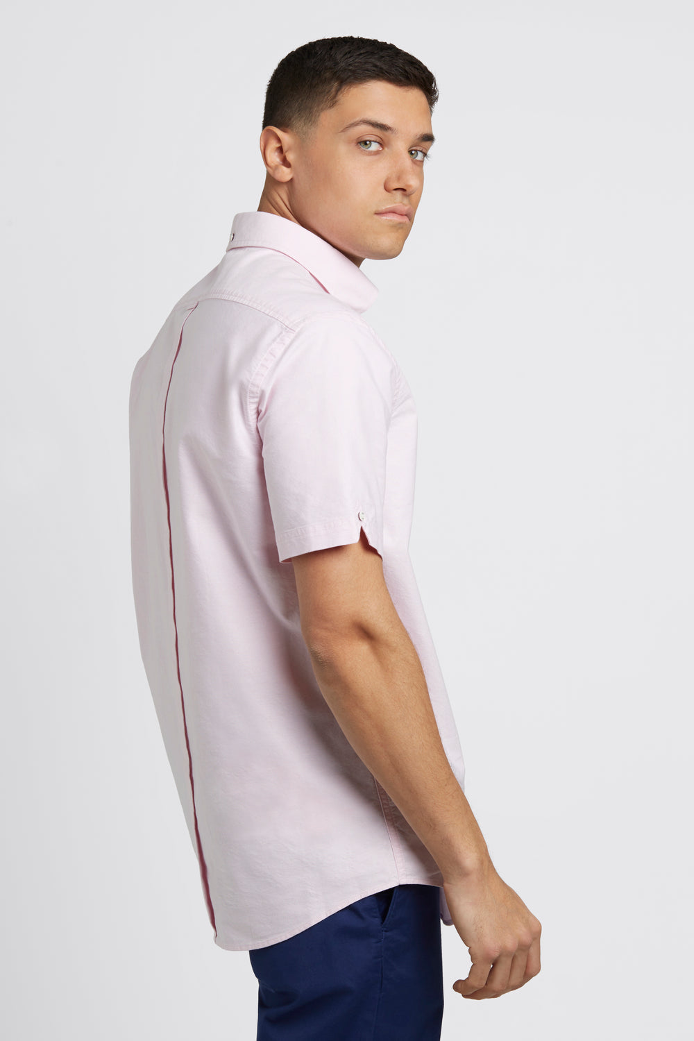 Ben Sherman Short Sleeve Brighton Oxford Organic Shirts Pink | UYNJH-3809