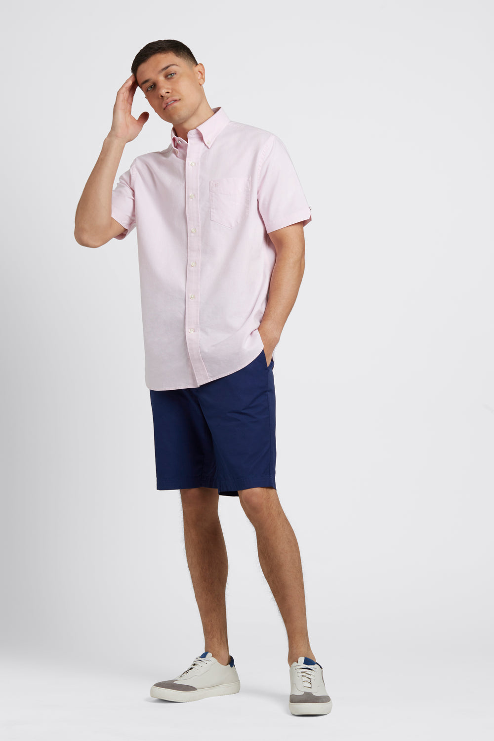 Ben Sherman Short Sleeve Brighton Oxford Organic Shirts Pink | UYNJH-3809