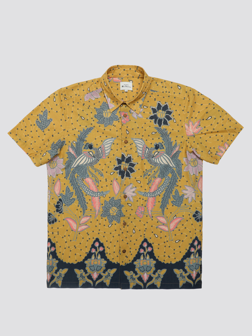 Ben Sherman Signature Abstract Botanical Print Shirts Yellow | WCAKJ-4089