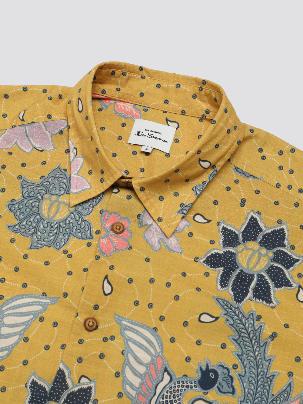 Ben Sherman Signature Abstract Botanical Print Shirts Yellow | WCAKJ-4089