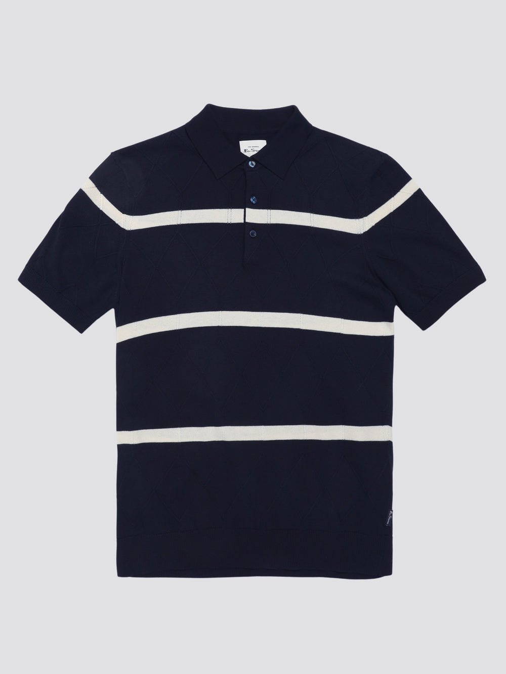 Ben Sherman Signature Argyle Stripe Polo Knitwear Navy | KBYCE-3927