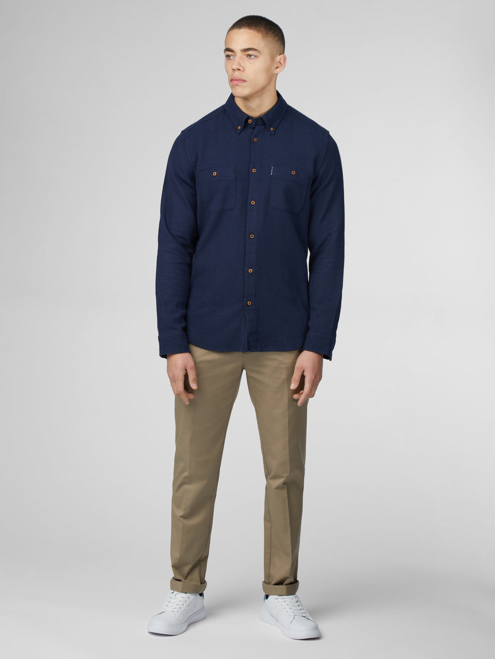 Ben Sherman Signature Boucle Shirts Navy | PURXF-1728