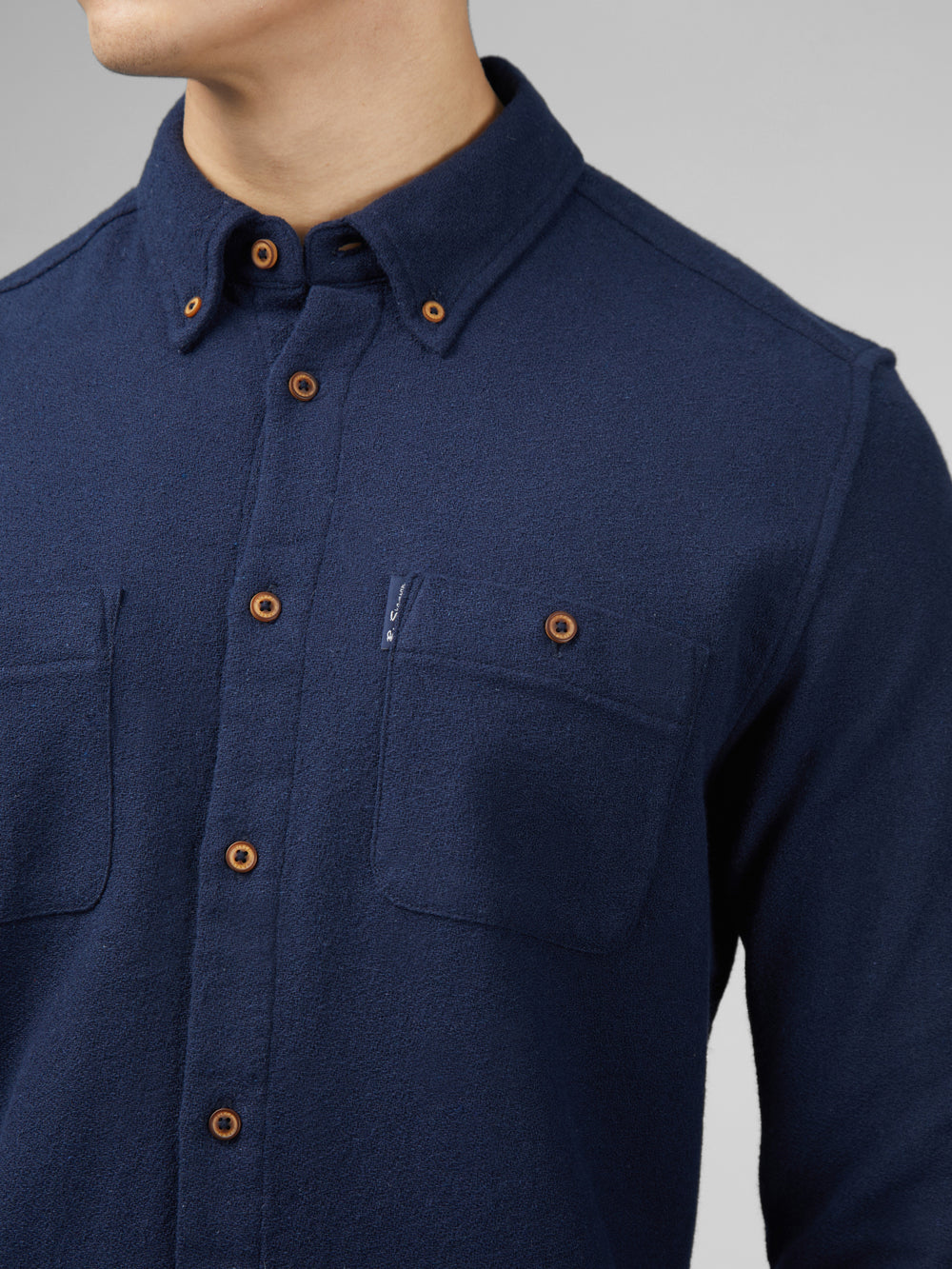 Ben Sherman Signature Boucle Shirts Navy | PURXF-1728