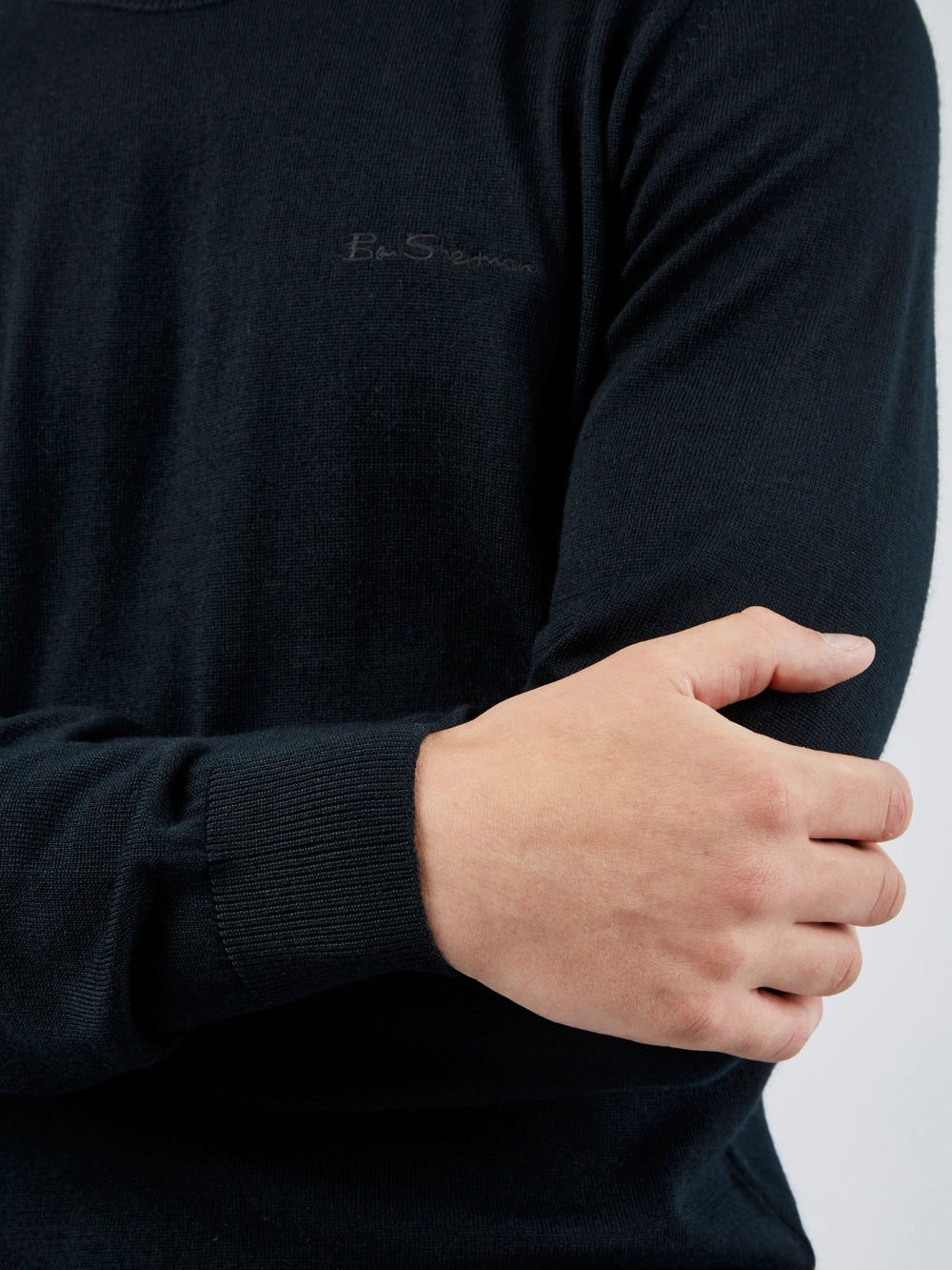 Ben Sherman Signature Crewneck Knitwear Black | BPRFV-1407