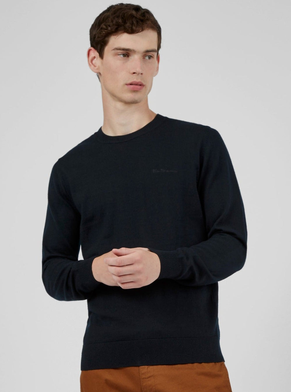 Ben Sherman Signature Crewneck Knitwear Black | BPRFV-1407